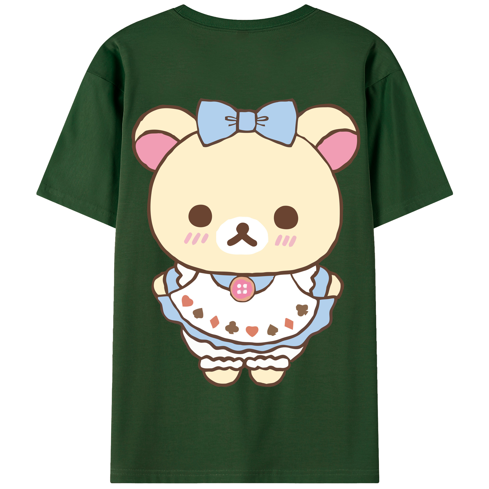 （画像用） リラックマ リラックマ キイロイトリ Rilakkuma Korilakkuma Kiiroitori 綿100％半袖Tシャツ（背面プリント）